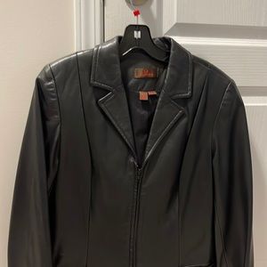 Danier black leather jacket -small -used good condition